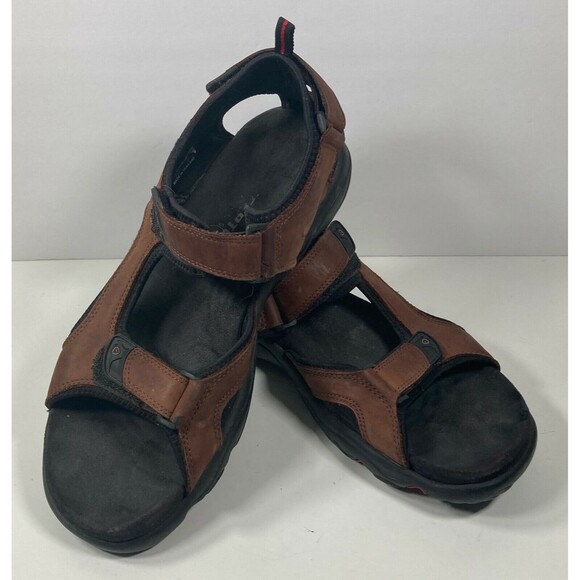ECCO Receptor Hiking Sport Walking Sandals Tan Leather Mens Size 12 EU 46 - Picture 1 of 9